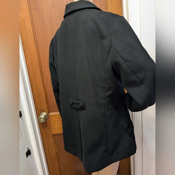 Chico's Black Button Dress Coat Size 2 - Picture 4 of 12